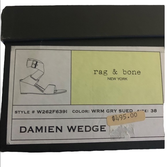 ✨NIB Rag & Bone Damien Wedge in Warm Grey Suede - Size 8 (38) - Picture 9 of 10